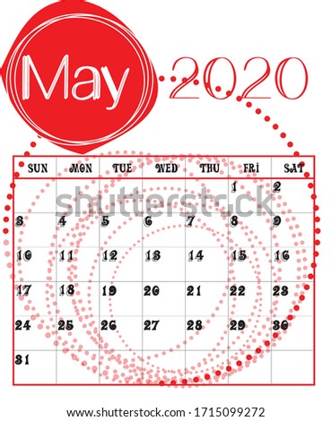 May 2020 elegant design calendar