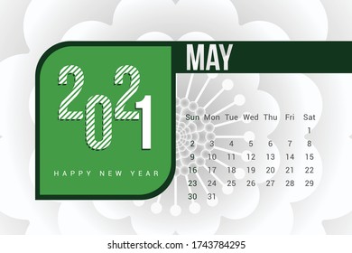 May 2021 Calendar Template Design with white Background. Week starts on Sunday. Calendar 2021 template Design Vector.