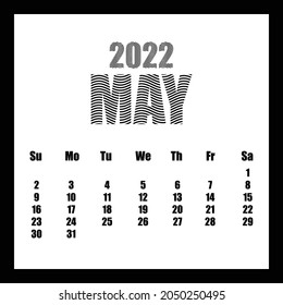 May 2022 month calendar in vector