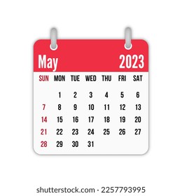 Mai 2023 Kalenderblatt Kalender 2023 Vektorgrafik