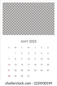 May 2023 calendar with place for your photo