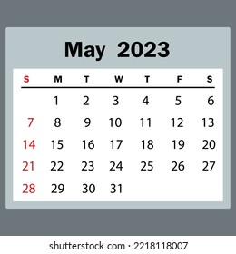  La plantilla de calendario de mayo de 2023 está completa y se puede cambiar
