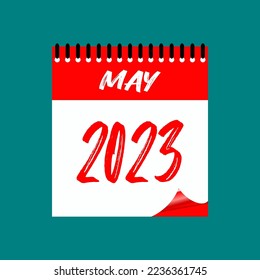 May 2023. Icon calendar month. Months of the year. Vector illustration sign label. Work Business Schedule Agenda Symbol, event schedule date. Meeting appointment time. 