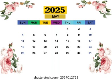 May 2025 Calendar vector item