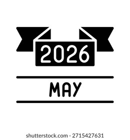 Mai 2026 Banner-Vektorgrafik-Symbol im Vollformat