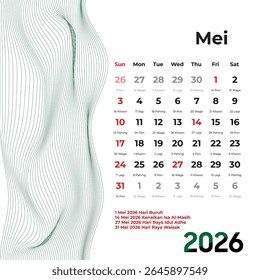 May 2026 Weton calendar combines sacred Javanese days with soft visuals, creating a meditative space for daily planning and ancestral reflection.