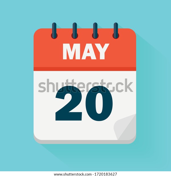 May 20th Daily Calendar Icon Vector Stock Vector Royalty Free 1720183627