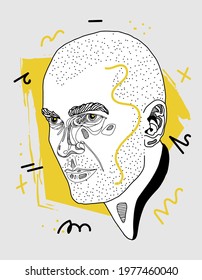 May. 21, 2021: Creative Geometric Yellow Style. Zinedine Yazid Zidane.