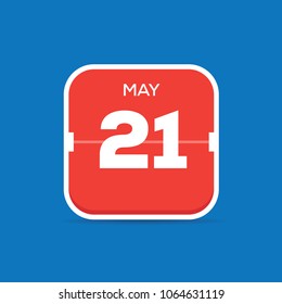 May 21 Calendar Flat Icon