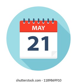 May 21 - Calendar Icon - Vector Illustration