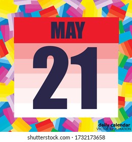 May 21 icon. For planning important day. Banner for holidays and special days. Twenty first of May. Illustration.