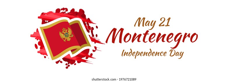May 21, Independence day of Montenegro vector illustration. Suitable for greeting card, poster and banner.