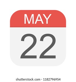 May 22 - Calendar Icon - Vector Illustration