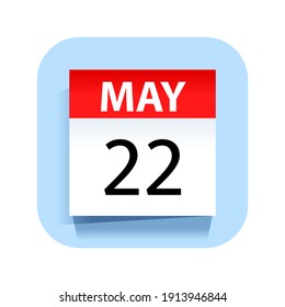May 22. Calendar Icon. Vector Illustration.