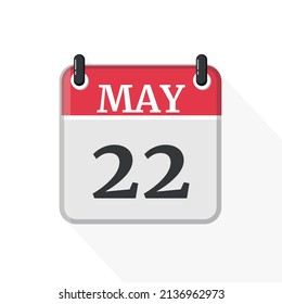 May 22 - Daily Calendar Icon in flat design style