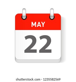 May 22 date visible on a page a day organizer calendar