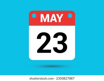 May 23 Calendar Date Flat Icon Day 23 Vector Illustration
