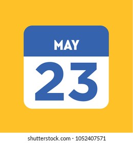 May 23 calendar date reminder icon. Holiday, wedding, birthday element. Important event. Specific number of the month. World Turtle Day