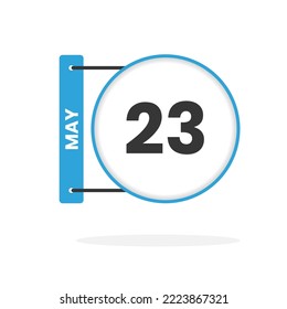 Icono del calendario del 23 de mayo. Ilustración vectorial de icono de calendario de fecha, mes