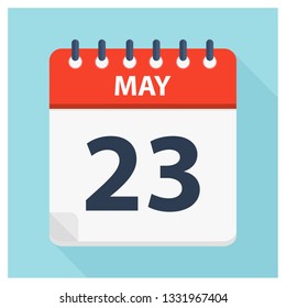 May 23 - Calendar Icon - Calendar design template - Business vector illustration.