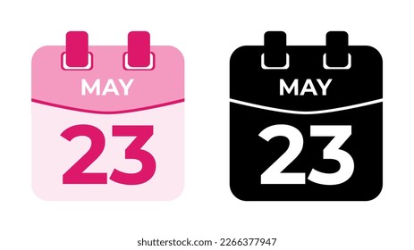 May 23 flat daily spiral calendar icon date vector image in matching color scheme. Suitable and perfect for design material, such as event or reminder. The best editable graphic resources.