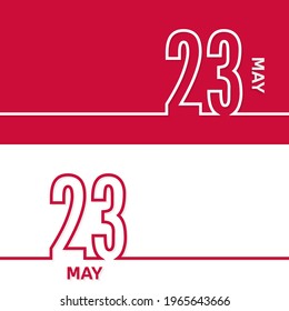May 23. Set of vector template banners for calendar, event date.