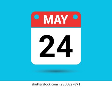 24. Mai 24 Kalenderdatum Flaches Symbol Tag 24 Vektorgrafik