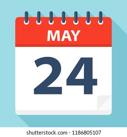 May 24 - Calendar Icon - Vector Illustration