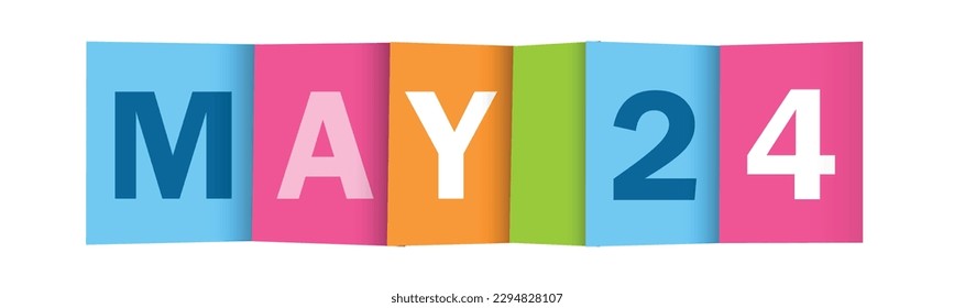 MAY 24 colorful vector typography banner