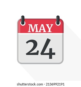 May 24 - Daily Calendar Icon in flat design style
