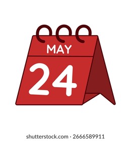 24 de maio vetor de calendário de mesa sobre fundo branco
Ícone simples de calendário vermelho vetorial