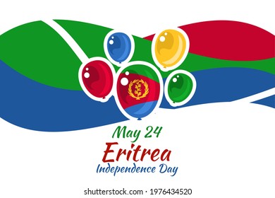 May 24, Independence Day of Eritrea  vector illustration. Suitable for greeting card, poster and banner.