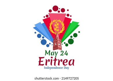May 24, Independence Day of Eritrea  vector illustration. Suitable for greeting card, poster and banner.