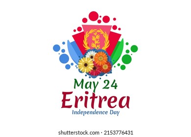 May 24, Independence Day of Eritrea  vector illustration. Suitable for greeting card, poster and banner.