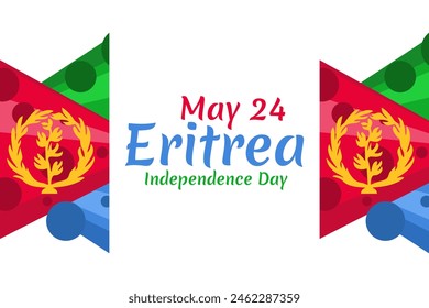 May 24, Independence Day of Eritrea vector illustration. Suitable for greeting card, poster and banner.