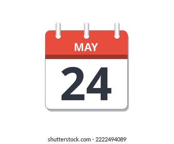 May 24th calendar icon vector. Concept of schedule, business and tasks

