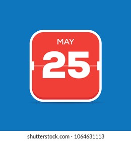 May 25 Calendar Flat Icon