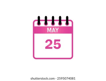 May 25 Calendar Icon – Event Reminder, Planner, Important Date