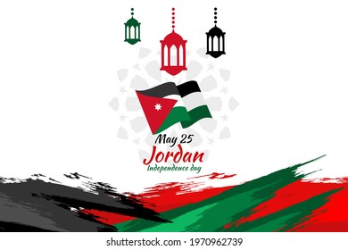 May 25 Kingdom of Jordan Independence Day vector illustration. Suitable for greeting card, poster and banner.