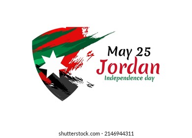 May 25 Kingdom of Jordan Independence Day vector illustration. Suitable for greeting card, poster and banner.