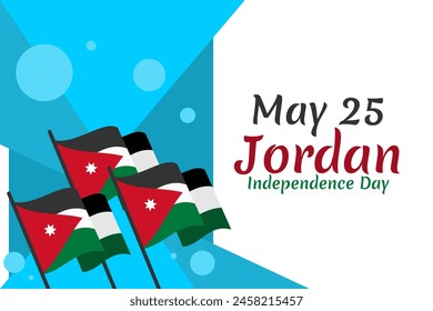 May 25 Kingdom of Jordan Independence Day vector illustration. Suitable for greeting card, poster and banner.
