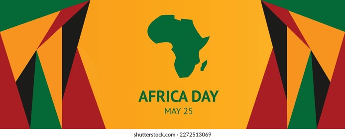 May 25 Postcard for Africa Day with a map in bright colors