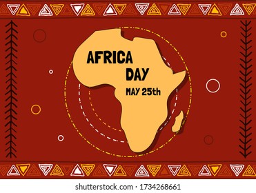 May 25th is Africa Day. Let's celebrate with this bright colorful African continent Vector Graphic Design Concept.