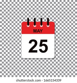 May 25th calendar day of month, vector illustration