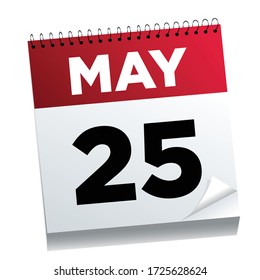 May 25th on a calendar page - illustrated.