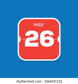 May 26 Calendar Flat Icon