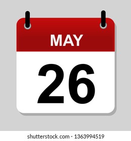 May 26 ,  calendar icon vector illustration