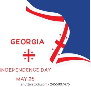 may 26 is georgia independence day Vector illustration. 
Good for banner, poster, greeting card, party card, invitation, template, advertising, campaign, and social media. 
 svg