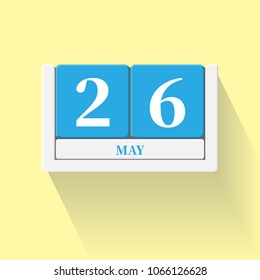 May 26. Vector flat daily calendar icon. Date and time, day, month. Holiday. Season.