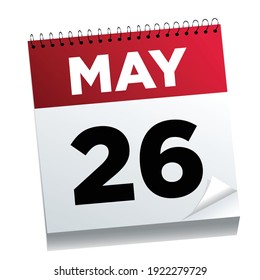May 26th on a calendar page - illustrated. 
